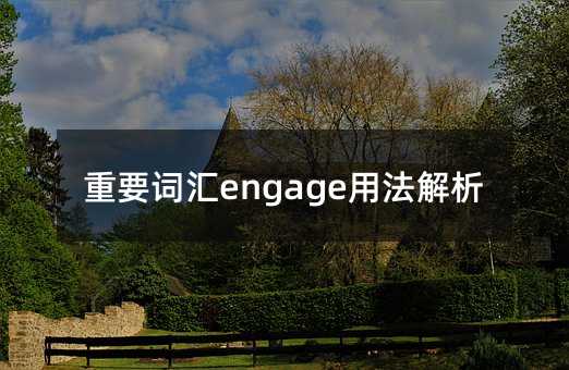 重要词汇engage用法解析