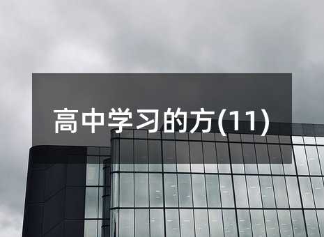 高中学习的方(11)