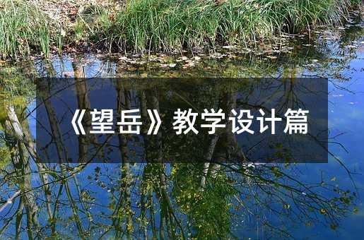 《望岳》教学设计篇