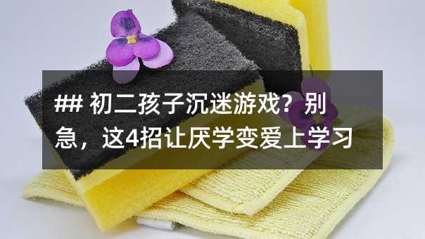 ## 初二孩子沉迷游戏?别急,这4招让厌学变爱上学习!